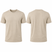 100% Gekämmtes Ringgesponnenes Baumwoll-T-Shirt 220GSM Schwergewichtiger Jersey Rundhalsausschnitt Doppelt Genähter Saum Weiches Langlebiges Alltags-Basic-Shirt