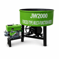 Malaxeur à béton diesel vertical JW2000 à bouche plate pour projets de construction