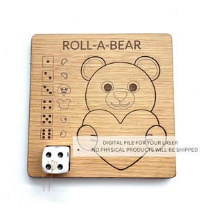 Rompecabezas de Madera Cuadrados Creativos, Tablero Roll-a-Game de Animales Cortados con Láser, Artesanías de Madera para Cajas de Madera para Niños, Letreros de Pared, Novedad - Product Image 3