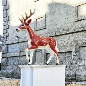Sculpture <span class=keywords><strong>de</strong></span> <span class=keywords><strong>cerf</strong></span> Sika en résine <span class=keywords><strong>de</strong></span> fibre <span class=keywords><strong>de</strong></span> verre résistante aux intempéries, <span class=keywords><strong>de</strong></span> qualité extérieure, pour parcs d'attractions, jardins botaniques et lieux d'événements - Product Image 1