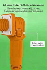 Connecteur de stockage d'énergie haute tension 200A en laiton, étanche IP67, en nylon, à travers trou, 8mm, pour courant élevé - Product Image 2