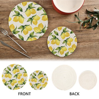 Sous-plat rond en corde de coton tressée avec logo personnalisé, isolation thermique, fait main, vente en gros, pour ustensiles de cuisine