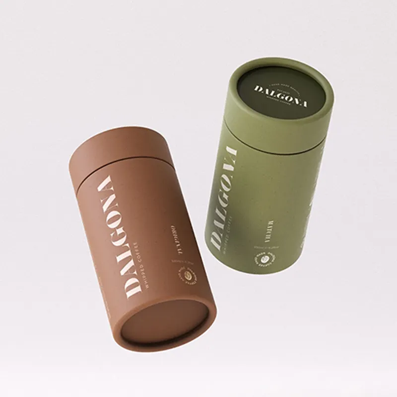 Boîte d'emballage de cylindre de café de thé imprimé personnalisé, Tube de papier écologique, emballage de Tube de carton rond