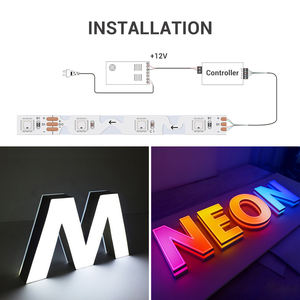 Bande LED intelligente pleine couleur intégrée SK6812, adressable, 6 mm, RGBIC, zigzag, 60 LED/m, DC12V, SMD3535, matériau pour enseignes néon DIY - Product Image 6
