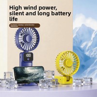 Ventilateur portable pliable, mini ventilateur USB rechargeable, silencieux, avec support de téléphone intégré 1200-2000mAh, ventilateur de bureau, logo personnalisé