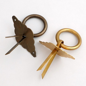 Furniture Handle <b>Brass</b> Ring Pull Chinese Style Drawer Cabinet Door <b>Knob</b> Durable Polished - Product Image 4