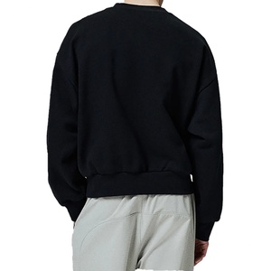 T-shirt en velours côtelé personnalisable GRAVVI 100% coton, col rond, streetwear décontracté, manches longues, pour homme, séchage rapide, 300g - Product Image 2