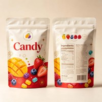 Sachet Doypack Personnalisé Imprimé pour Bonbons 14g 20g 50g, Sachet Zip de Qualité Alimentaire pour Emballage de Bonbons Gélifiés, Oursons Gommeux, Chocolats et Confiseries