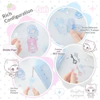 Carnet à feuilles mobiles A6 RosyPosy Pumpum Cat Ear, rose à pois transparent, style coréen mignon pour jeunes femmes, agenda