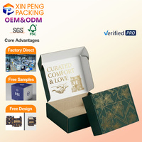 Boîtes d'expédition personnalisées de luxe vertes pour vêtements, boîtes d'emballage de haute qualité avec logo personnalisé imprimé, carton ondulé