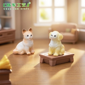 Figurine de chiot mignon Labrador Golden Retriever, accessoires décoratifs DIY pour <span class=keywords><strong>maison</strong></span> de poupée Mengli, petits ornements de paysage - Product Image 4