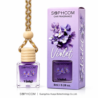 Exportklare 8ML hangende autogeurfles, glazen parfumverfrisser met houten dop voor groothandelsimporteurs.