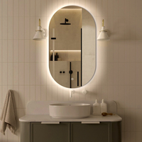 Lampe murale pour hôtel, maison, miroir ovale intelligent sans cadre avec lumière, miroir intelligent éclairé, miroir de courtoisie à led carré pour salle de bain