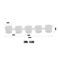 Usine 2ml * 5 réutilisable Mini Art vide peinture Pots en plastique bandes de peinture pour acrylique aquarelle ensemble peinture