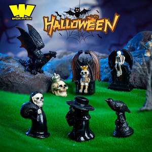Nuevo artículo de comercio exterior transfronterizo: Resina de Halloween para figuras de murciélagos, accesorios decorativos DIY, mini artesanías de resina. - Product Image 1