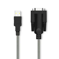 Convertidor USB a RS232 con Puerto Gigabit Ethernet, Cable de Nailon con Carga Rápida de 5A para Computadora, Conector DB9 Macho
