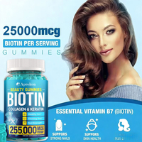 Gummies de Biotine OEM 255000mcg – Produits de Beauté pour la Croissance des Cheveux, le Raffermissement de la Peau et la Force des Ongles avec Collagène et Kératine