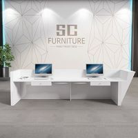 Comptoir de réception LED au design fantastique, bureau de réception en forme de L pour bureau, salon de beauté