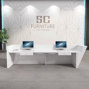 Mostrador de Recepción LED con Forma Fantástica, Mostrador de Recepción en Forma de L para Oficina, Salón de Belleza - Product Image 5
