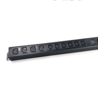 PDU 4000W 19'' 1U à montage en rack avec prises allemandes, 6 prises C13 + 4 prises C19, en alliage d'aluminium et ABS noir