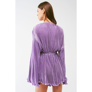 Mono plisado con detalles de satén en color lila - Product Image 1