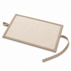 <b>Toiletry</b> <b>Bag</b> with Wrap Tie Closure Seigaiha Jacquard Trim Cotton Canvas No Zipper Custom Travel Pouch - Product Image 4