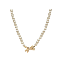 Nouveau collier pendentif rétro en laiton plaqué or avec perle chaîne de corde géométrique à la mode haut de gamme haut de gamme tempérament