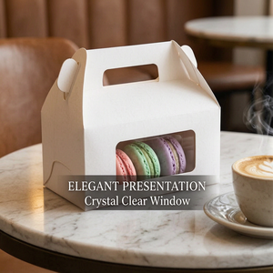 Cajas de Papel para Pasteles y Postres con Ventana, Caja para Tiramisú, Materiales Reciclados, Empaque para Alimentos con Asa, Regalos para Fiestas y Eventos - Product Image 4