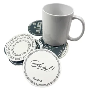 Bar Coaster tùy chỉnh với logo 2mm Độ dày giấy đế lót ly cho đồ uống cốc cà phê giấy các tông bia đế lót ly