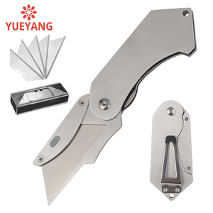 Yueyang Sk5 lưỡi thép không gỉ xử lý Pocket <span class=keywords><strong>Knife</strong></span> an toàn tiện ích gấp giấy cắt dao Hộp cắt thùng carton OEM DIY - Product Image 1