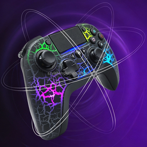 Manette <span class=keywords><strong>de</strong></span> jeu sans fil Bluetooth RGB 1200 mAh à motif craquelé pour console <span class=keywords><strong>de</strong></span> jeu PS4 Slim Pro avec vibration turbo et six gyroscopes - Product Image 4