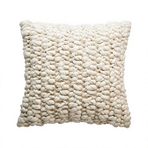 Luxury Bohemian Wool Square Cushion Cover Handwoven Geometric Vintage Non-Toxic Removable Washable Throw <b>Pillow</b> for - Product Image 1