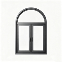 Ventana Abatible de Aluminio y Vidrio Templado, Económica, a Prueba de Polvo, Insonorizada y Fácil de Limpiar, para Hogar y Oficina, Venta al Por Mayor