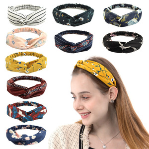 Phụ Nữ Mô Hình Hoa Boho Thắt Nút Chéo Tóc Ban Nhạc Thanh Lịch Vintage Mũ Nón <span class=keywords><strong>Headband</strong></span> Phụ Kiện Tóc - Product Image 5