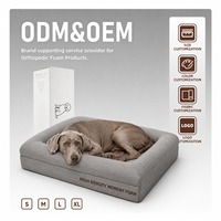 Orthopädisches Hundebett mit Memory-Schaum, quadratisch, Eigenmarke, weicher, waschbarer Stoff, wasserdicht, strapazierfähig, für mittelgroße/große Hunde – Pet Brand