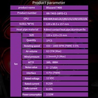 Ventilateur de refroidissement CPU Cooler Master T400, refroidisseur RGB, refroidisseur d'air pour ordinateur PC pour AMD AM4/Intel LGA 1200 1151 1155