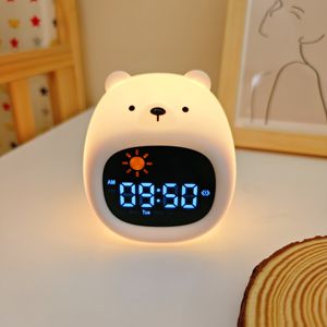 Petite horloge numérique de bureau de table mignonne affichage de la date du jour réveil de voyage réveil numérique de table de chevet personnalisé pour cadeau d'enfants - Product Image 2