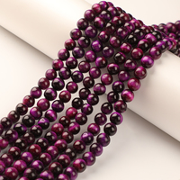 Manik-manik Batu Mata Harimau Alami Grosir Baru 4mm 6mm 8mm 10mm 12mm untuk Pembuatan Perhiasan Kalung Gelang DIY