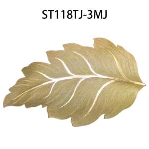 Mantel Individual de mesa de flores de vinilo en forma de hoja dorada de estilo europeo, decoración para el hogar y la boda, mantel Individual tridimensional para boda - Product Image 3