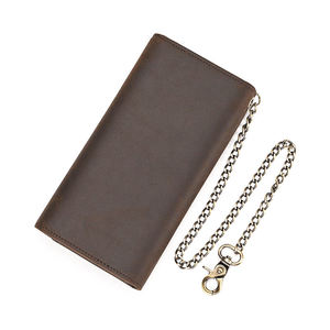 Portefeuille long AndoBag pour homme, style rétro, en cuir de vache véritable Crazy Horse, porte-cartes, porte-monnaie, pochette à trois volets, 1404 - Product Image 3