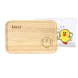 Brown Bear Wooden <b>Tray</b> Rectangle Cartoon Design For Kids And Home Use Oak Color Natural Wood - Product Image 3