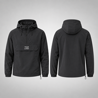 Veste pull personnalisée pour homme, coupe-vent léger, imperméable, anorak à fermeture éclair quart, fabricant OEM ODM