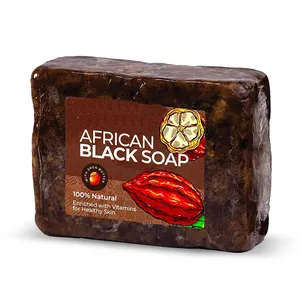 工厂定制有机皮肤身体天然椰子油面皂非洲黑皂黑皂