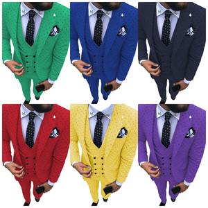 Trajes de puntos verde oscuro <span class=keywords><strong>para</strong></span> hombres 3 piezas (<span class=keywords><strong>chaqueta</strong></span> + Pantalones + chaleco) Casual <span class=keywords><strong>matrimonio</strong></span> novio Blazer esmoquin hombres <span class=keywords><strong>para</strong></span> boda - Product Image 5