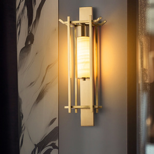 New Chinese Style All Copper Jade Wall Lamp 60Cm Led E27 Switch Control <b>Corridor</b> Living Room <b>Lighting</b> Fixture - Product Image 1