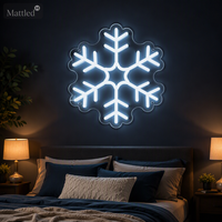 Enseigne néon LED flocon de neige, décoration murale lumineuse en acrylique pour Noël, alimentation USB 5V, boîte à piles, prête à être expédiée, sans MOQ, pour la décoration intérieure