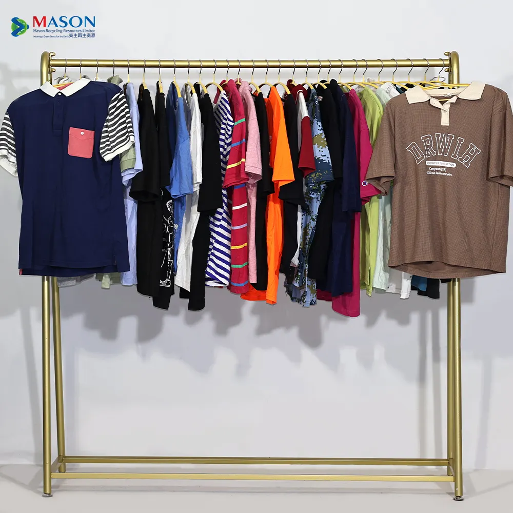 Pakaian lama kaus pria gaya campuran kasual formal polo pendek katun pakaian bekas Jepang t-shirt baju obral