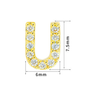 18K Gold Plated Custom <strong>Men</strong> Alphabet Initial Tiny Cubic Zirconia Ear Piercing Letter Cartilage Screw Back <strong>Stud</strong> <strong>Earrings</strong> for Women - Product Image 6