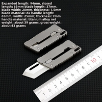 Porte-clés portatif de mini couteau léger de décompression adulte mécanique d'alliage de titane d'Edc avec la lame d'acier inoxydable extérieure