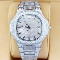 Montre mécanique automatique de luxe pour homme en acier inoxydable avec calendrier et diamants colorés, cadran Seiko en cristal saphir